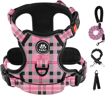 IVY&LANE No Pull Dog Harness with Leash Set, Reflective No Choke Pet Vest,Adjustable Oxford Dog