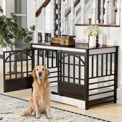 COZPAW 52 Inch Dog Crate Furniture, Extra Large Dog Kennel Indoor for XLarge Breed, Heavy Duty Dog