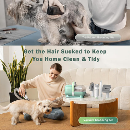 Afloia 6-in-1 Dog Grooming Kit, Pet Grooming Vacuum for Shedding, Dog Hair Vacuum with Clipper Nail
