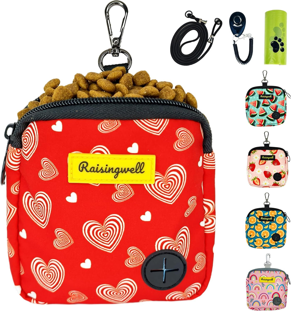 Dog Treat Pouch for Pet Walking and Training with Clicker Poop Bags Small Fanny Zipper Pack Holder