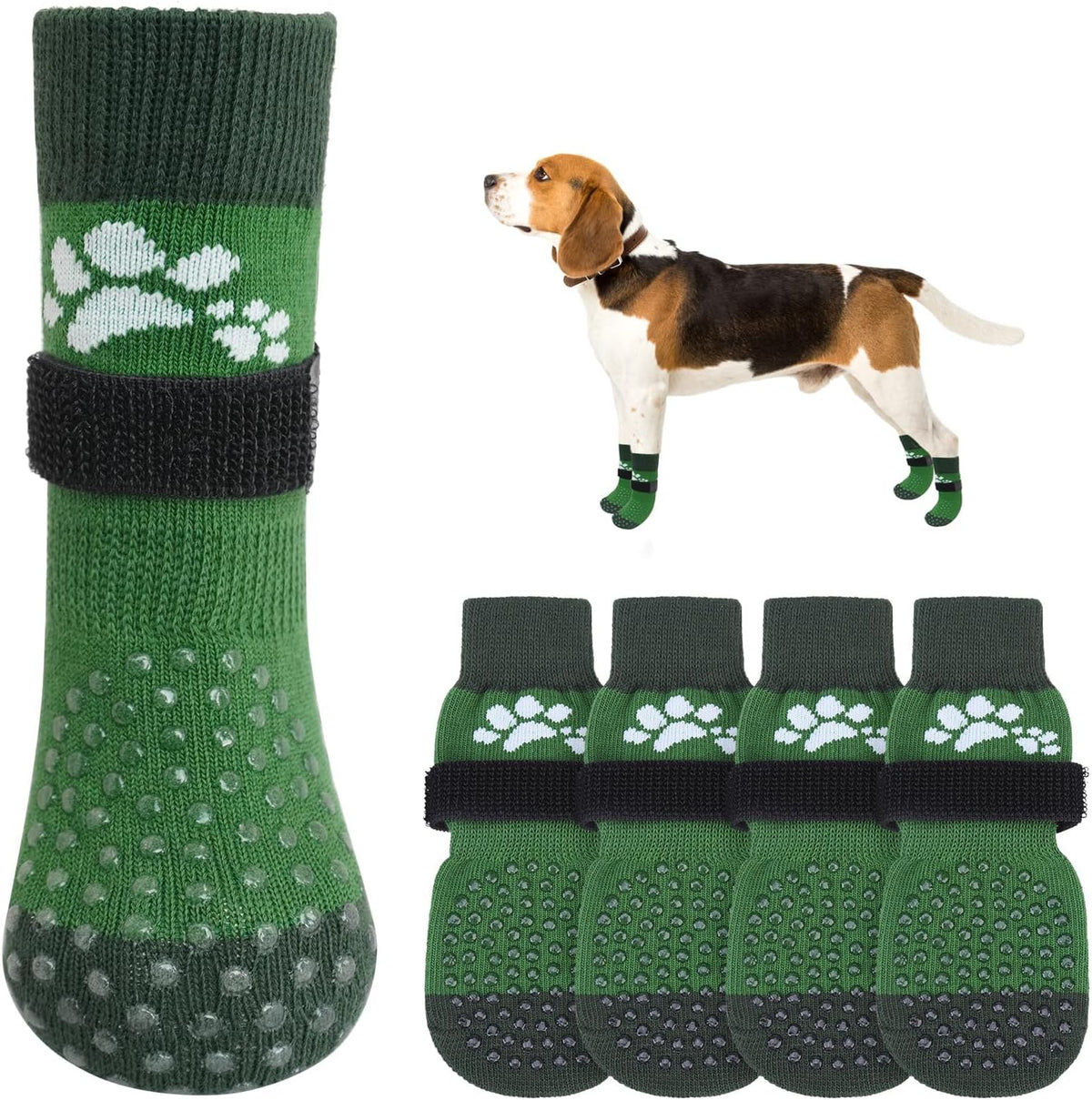 SCENEREAL Anti Slip Dog Sock to Prevent Licking Paws for Hardwood Floors, Boots & Paw Protector