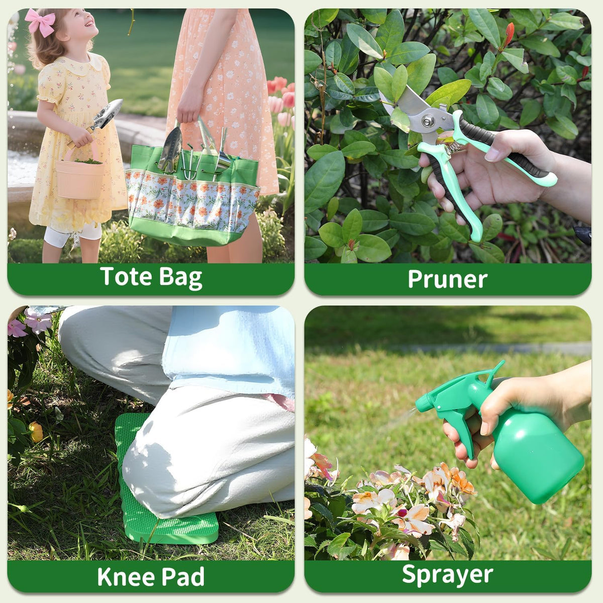 Gardening Tools 10-Piece Heavy Duty Stainless Steel Hand Tools with Durable Garden Tools Storage