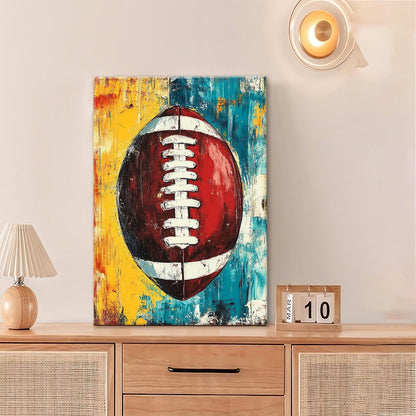 Graffiti Football Bathroom Pictures Wall Art, Rugby Sport Bathroom Wall Decor, Colorful Football