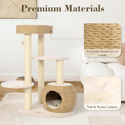 KAMABOKO Modern Cat Tree, 39" Tall Cat Trees for Kittens Climb Play & Rest, Cat-Tree for Indoor