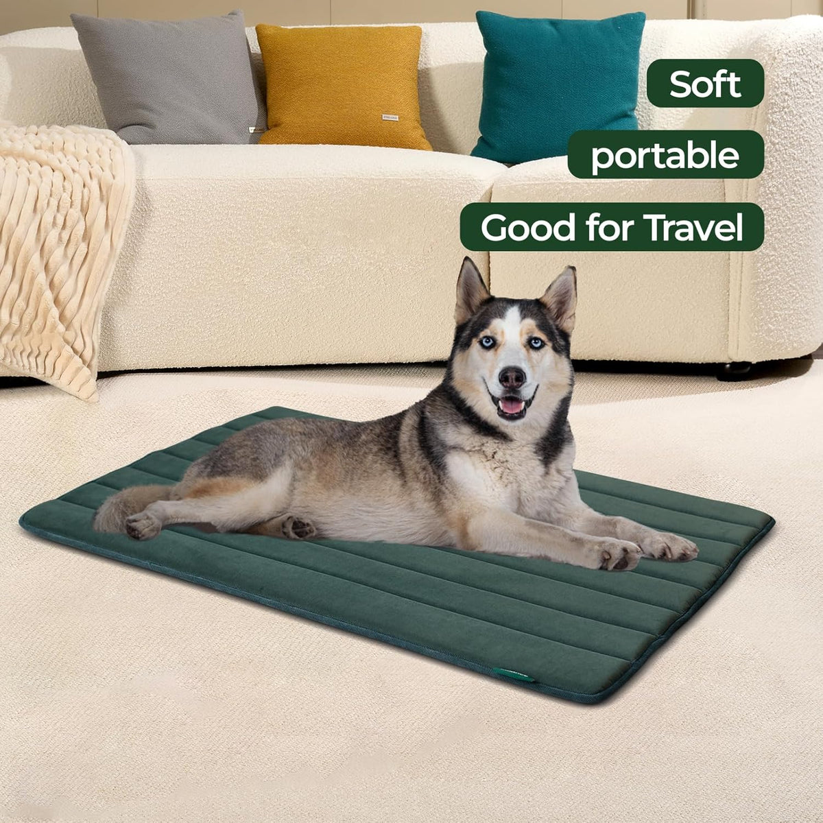 BALANCE Dog Crate Pad, Dog Foam Crate Mat Kennel Pad, Washable Water-Resistant Pet Bed Flat Dogs
