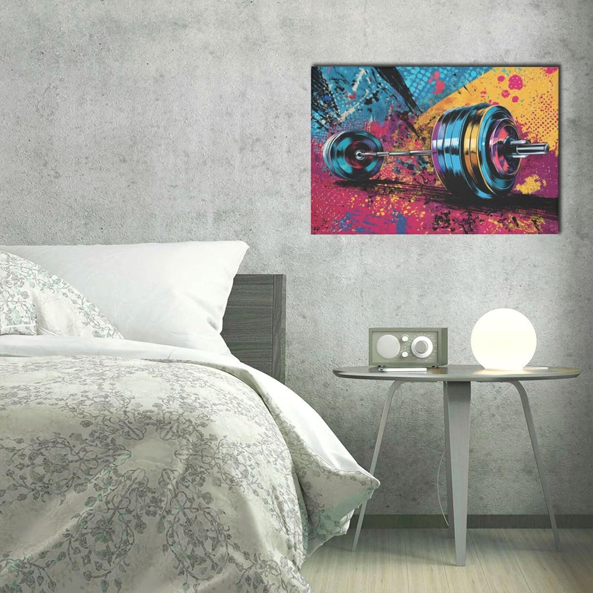 Gym Wall Art Weightlifting Fitness Canvas Wall Decor Barbell Sports Training Pictures Painting