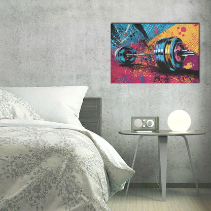 Gym Wall Art Weightlifting Fitness Canvas Wall Decor Barbell Sports Training Pictures Painting