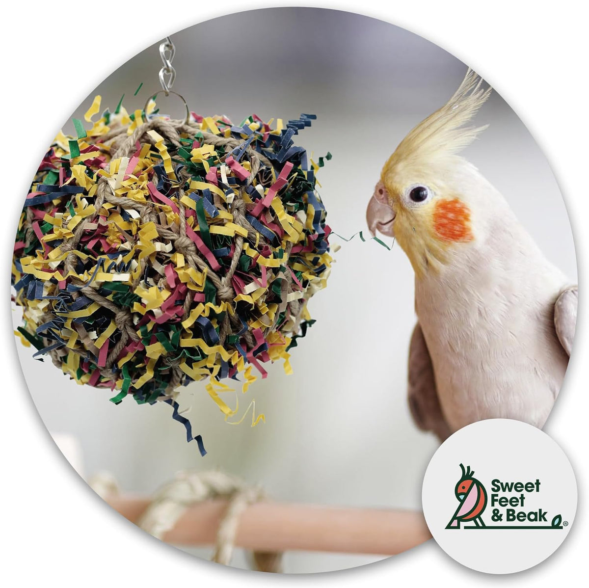 Super Shredder Ball - Bird Cage Accessories to Keep Your Bird Busy Foraging for Hidden Treasures