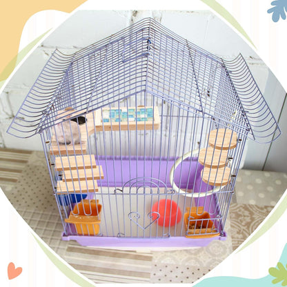 Set of 9 Wooden Hamster Cage Platform Chinchilla Ledges and L Shaped Round Hole Rat Cage