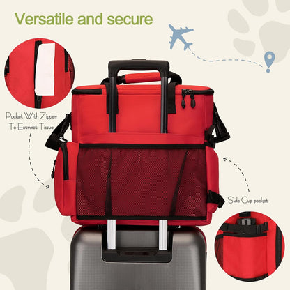 Dog Travel Bag,Weekend Pet Travel bag Set for Dog and Cat,Airline Approved Tote Multi-Function Bags