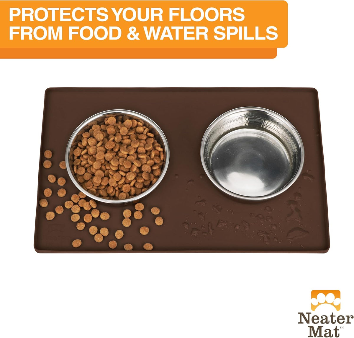 Neater Pet Brands Neater Mat Pet Mats for Food and Water, Cat & Dog Bowl Mat Waterproof Silicone