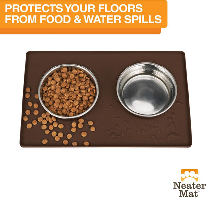 Neater Pet Brands Neater Mat Pet Mats for Food and Water, Cat & Dog Bowl Mat Waterproof Silicone