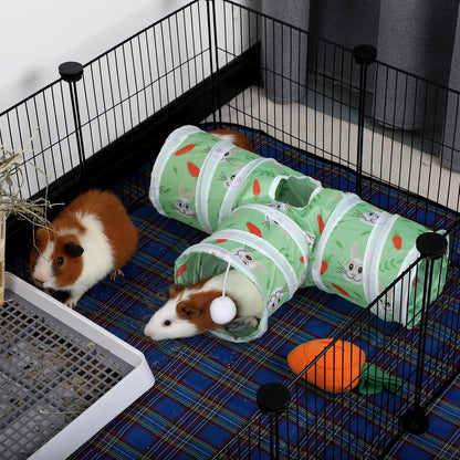 Rypet Guinea Pig Tunnel 3 Way Collapsible Small Pet Tunnels and Tubes with Interactive Ball for