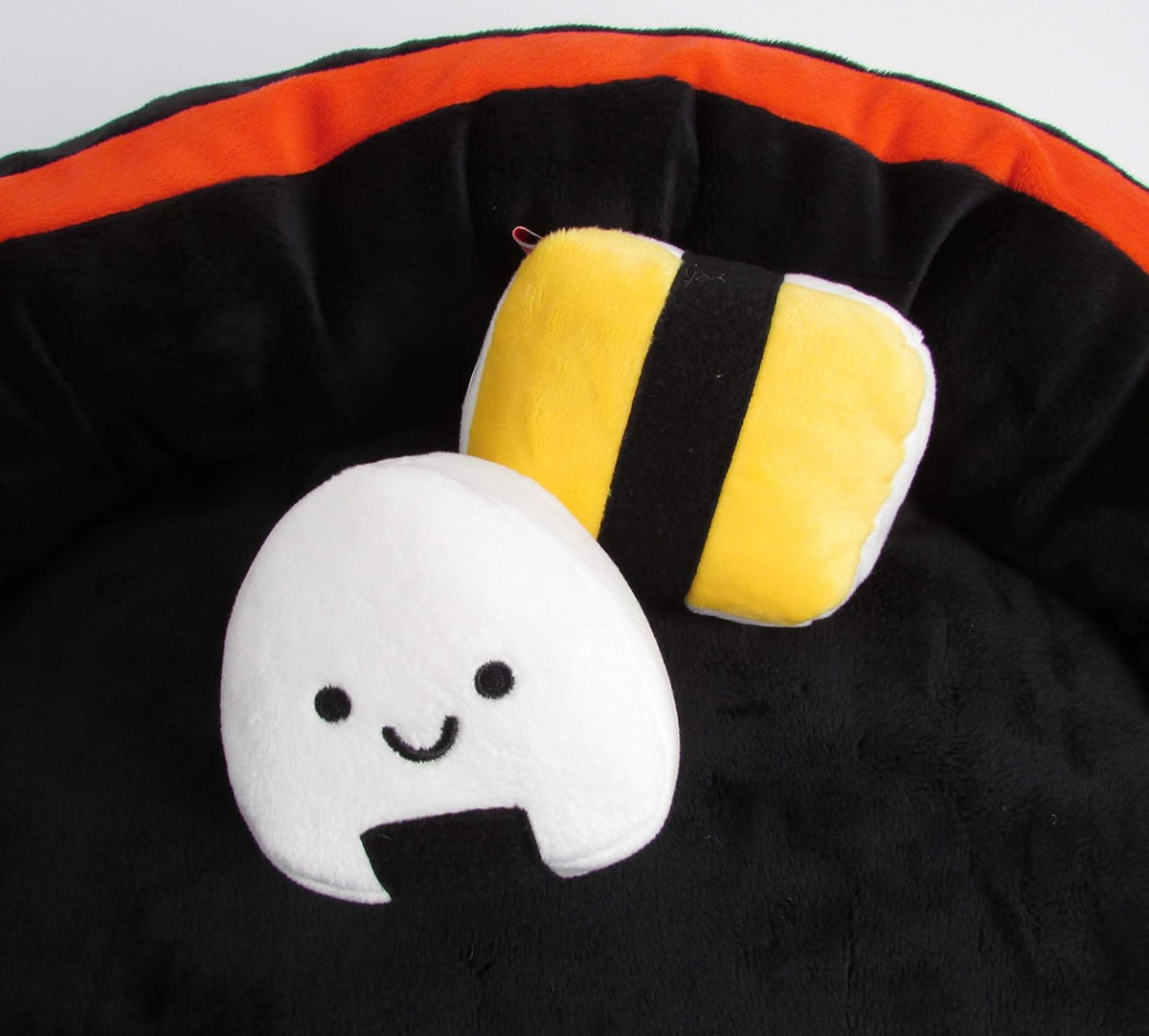 TONBO Soft Plush Small Cute and Cozy Sushi Dog Cat Bed with Two Sushi Crinkle Toys, Washer and