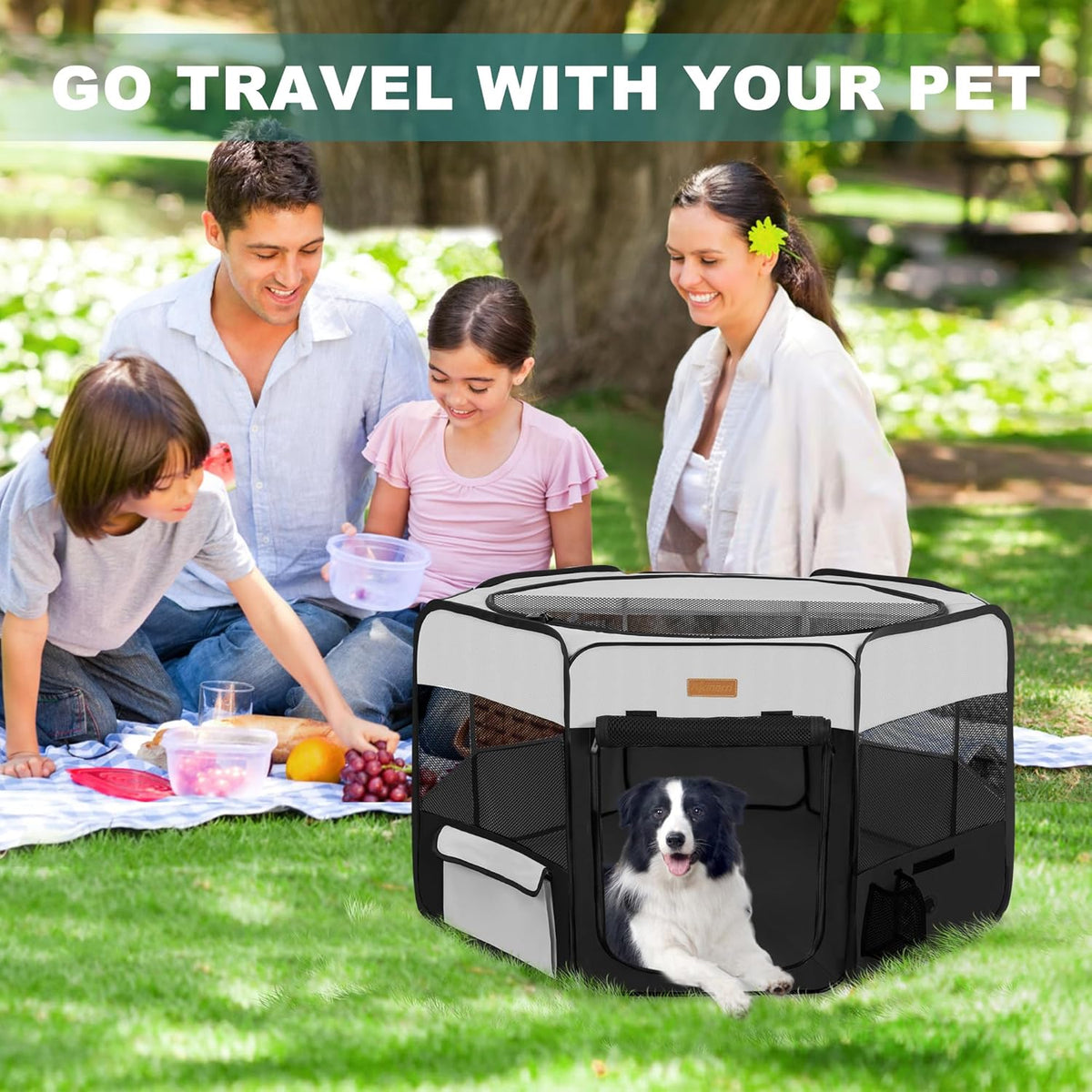 Dog Playpen, Portable Pet Play Pen for Cat, Puppies, Rabbits, Chickens, Foldable Large-Capacity Pet