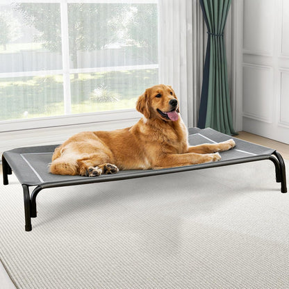 Elevated Dog Bed, Raised Outdoor Dog Bed for Extra Large Sized Dog, Portable Cooling Pet Cot with