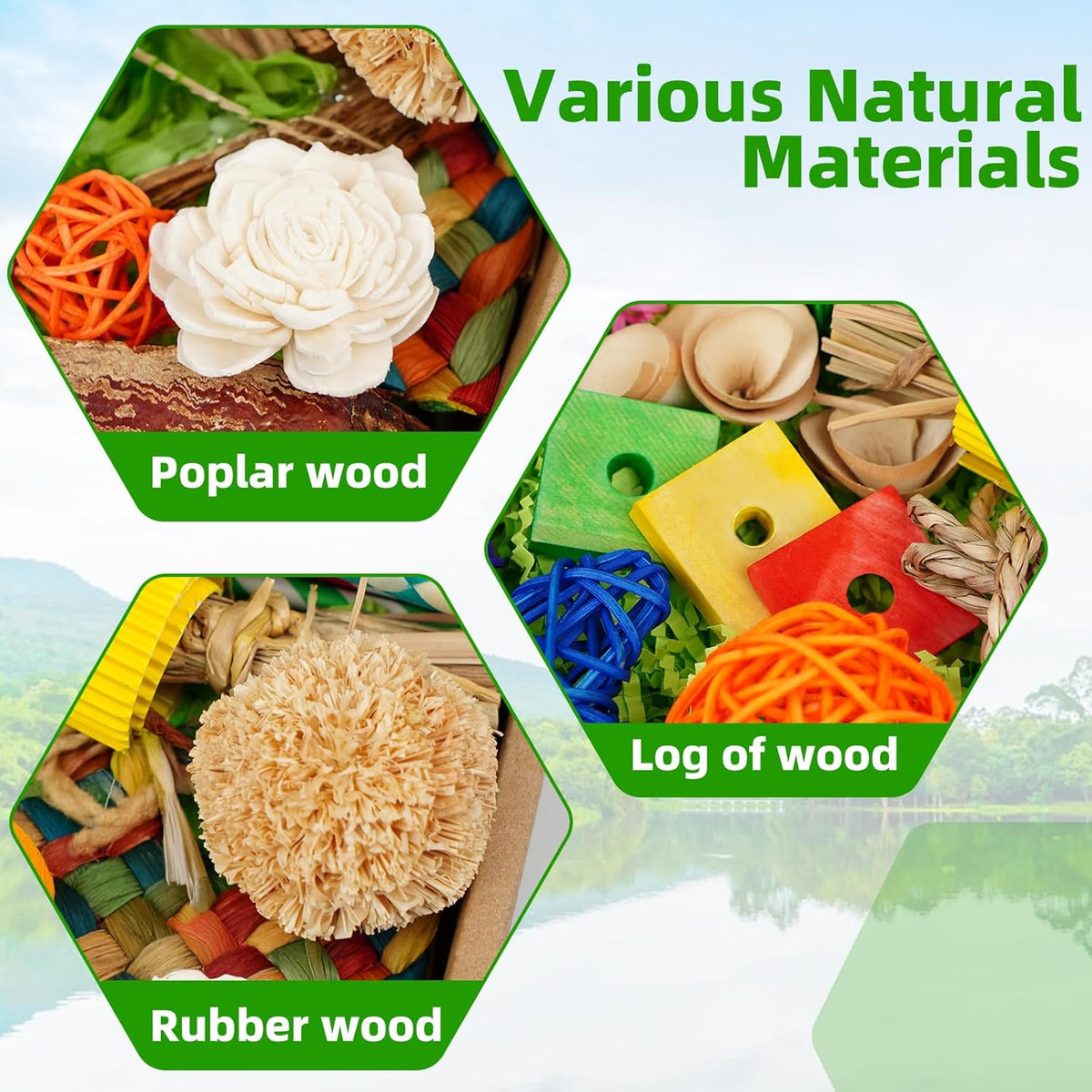 Bird Toys, Colorful Birds Foraging & Shredded Toy Boxs, Rattan Weaving Safe Parrot Toys, for