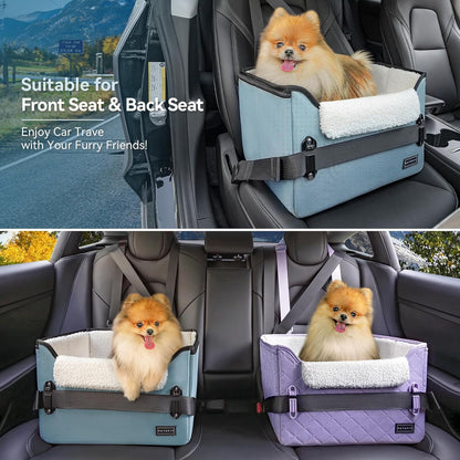 PETSFIT Dog Car Seats for Small Dogs, Patent Safe Buckles Dog Booster Car Seat, Pet Car Seat with
