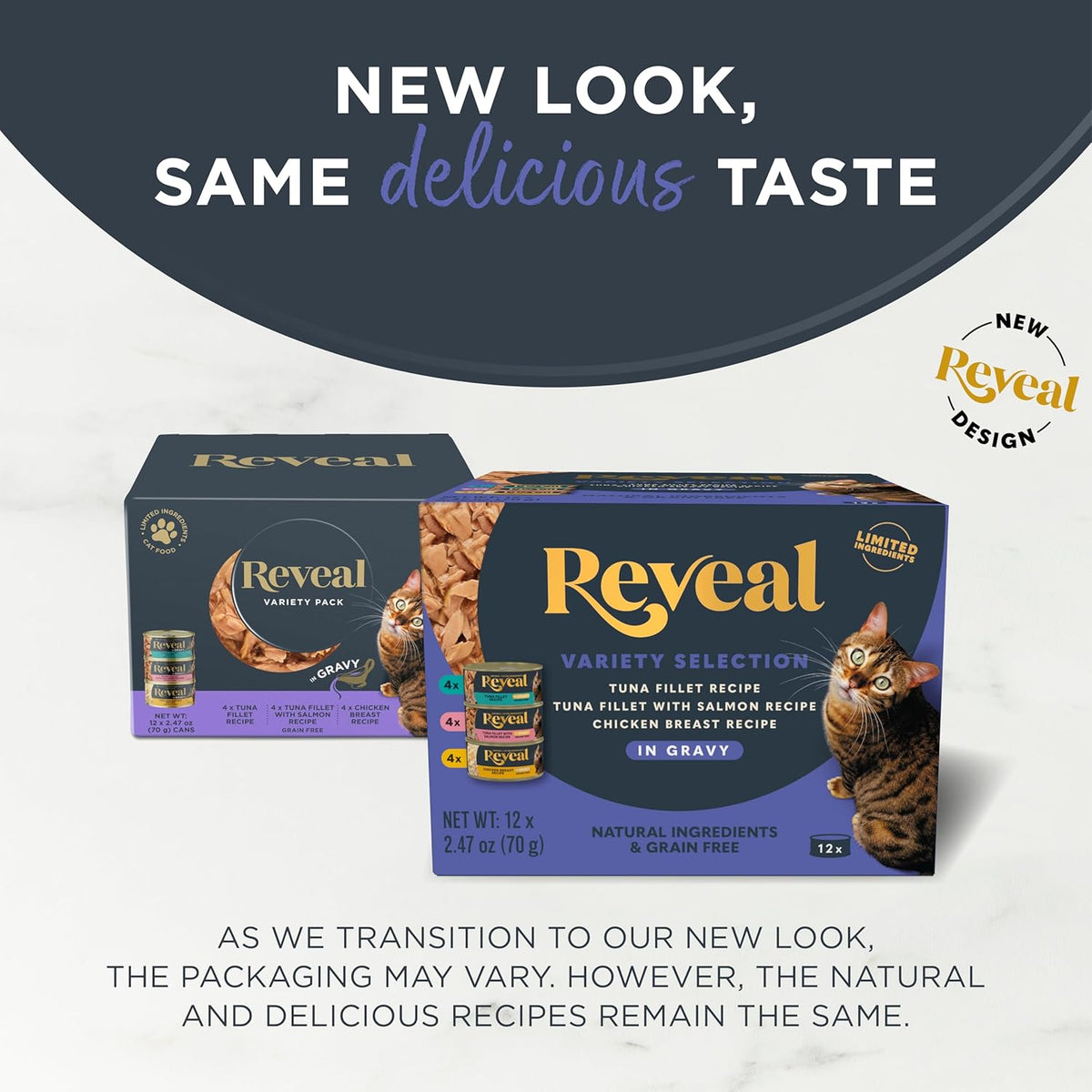 Reveal Natural Wet Cat Food, 12 Count, Grain Free, Limited Ingredient Canned Food for Cats, Fish