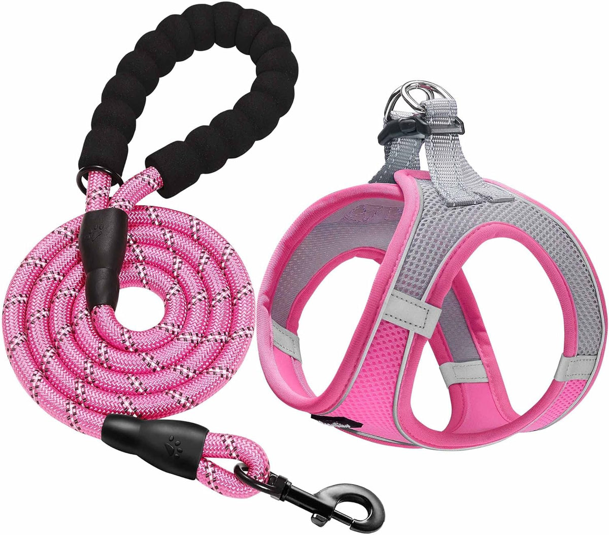 haapaw Dog Harness with Leash Set, No Pull Adjustable Reflective Step-in Puppy Harness with