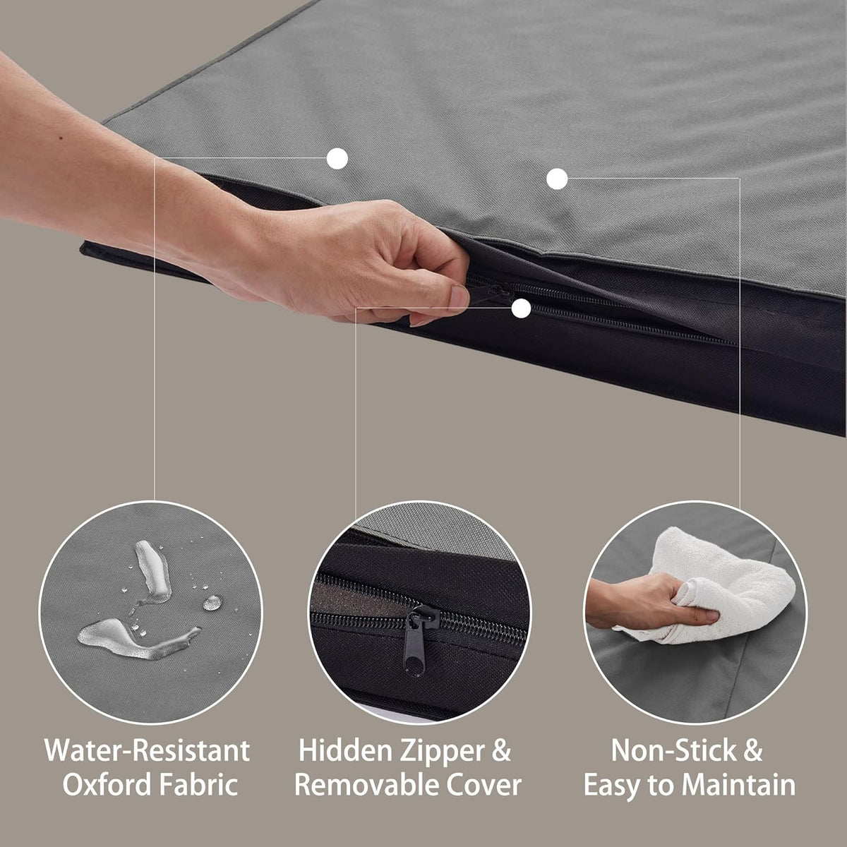 Outdoor Beds for Large Dogs, Waterproof with Washable Cover, Foldable Cooling & Orthopedic: 35in