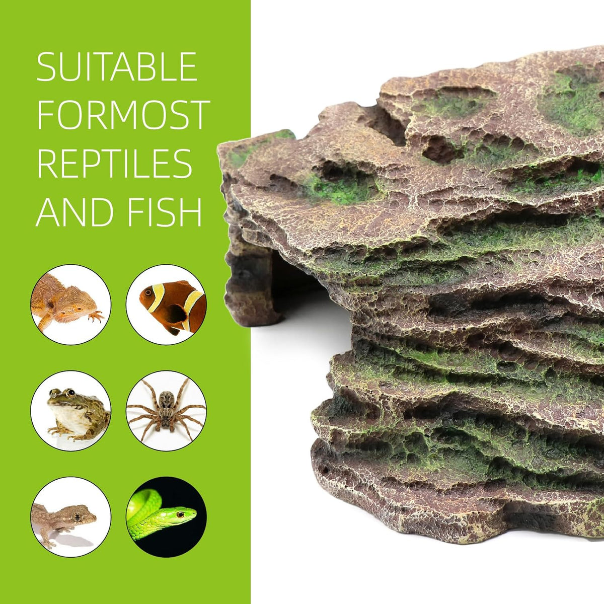 Large Reptile Hide Shale Scape Step Ledge, Reptile Cave Hideout, Bearded Dragons Accessories