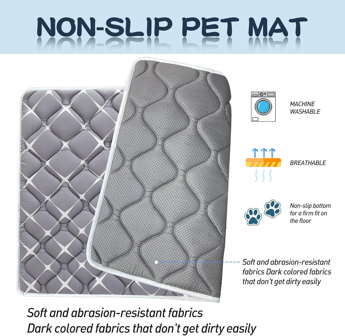 Bubble bear Dog Crate Mat - Ultra Soft, Washable & Anti-Slip Kennel Pad for Small/Medium/Large