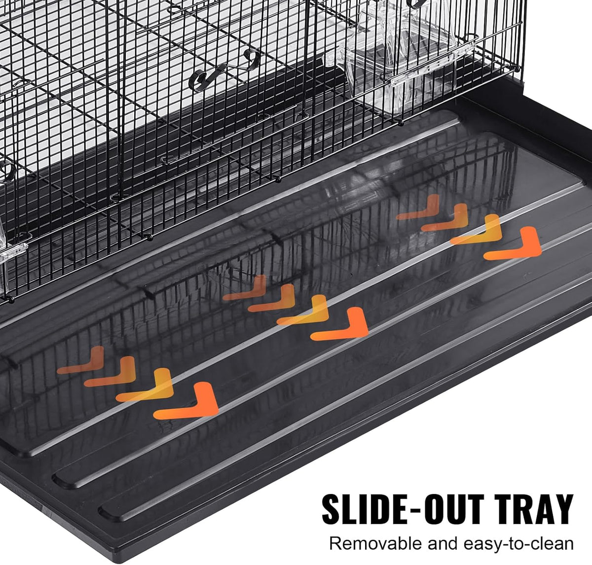 VEVOR 30 Inch Flight Bird Cage, Stackable Bird Cage Parakeet Cage with Slide-Out Tray and Handle