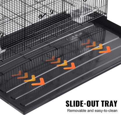 VEVOR 30 Inch Flight Bird Cage, Stackable Bird Cage Parakeet Cage with Slide-Out Tray and Handle