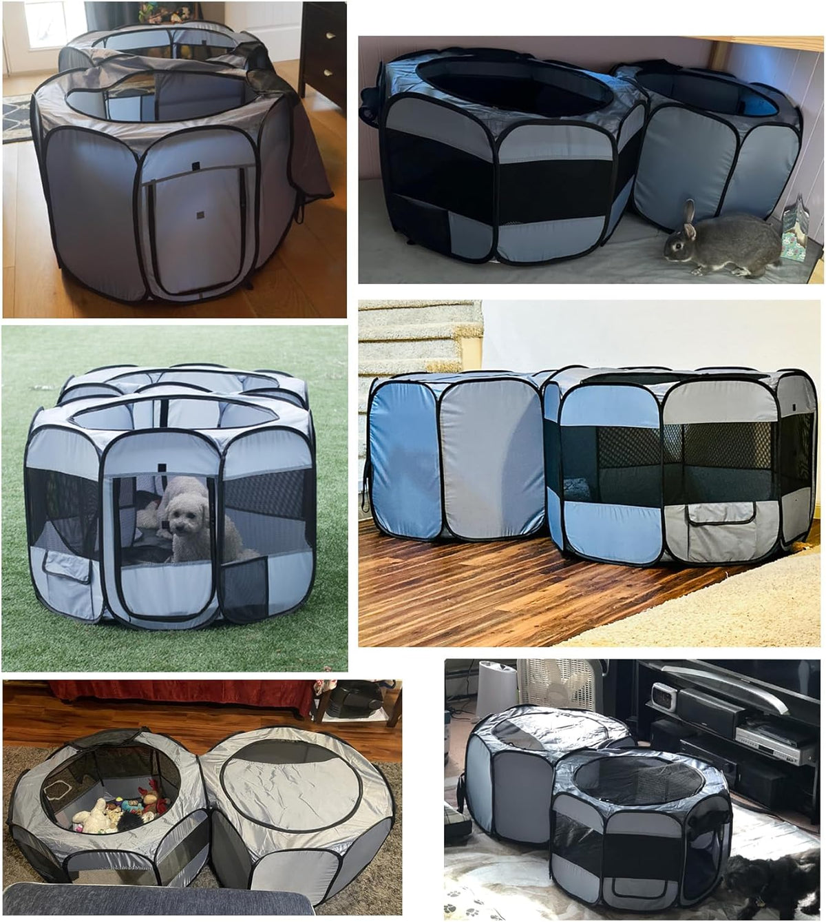 EighteenTek XLarge 2-in-1 Pop up Dog Playpen, Assembly-Free, with Leakproof Pet Pee Pads,Portable