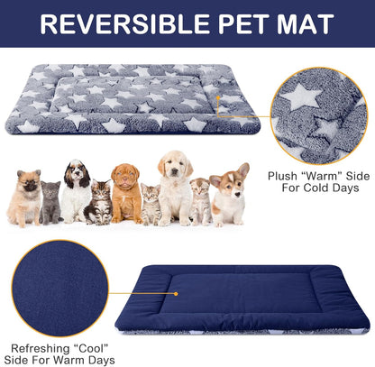 4 Pcs Washable Dog Crate Mat Kennel Pad Replaceable Reversible Pet Bed Pad for Crate Pet, Sleeping