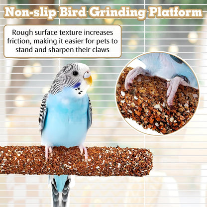 PINVNBY 2 PCS Natural Bird Perches Bird Grinding Stick Calcium Mineral Parrot Perch Stand Foot