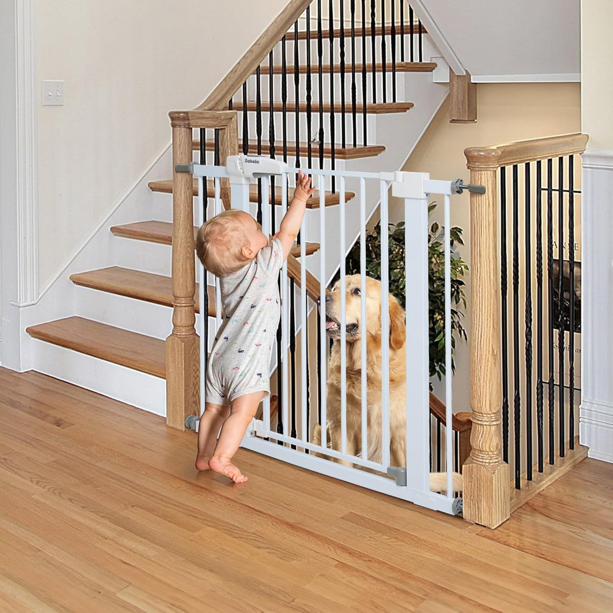 Babelio Baby Gate for Doorways and Stairs, 26''-40'' Auto Close Dog/Puppy Gate, Easy Install