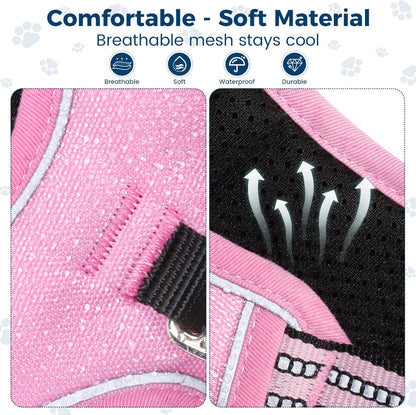 Funfox Dog Harness No Pull, Adjustable Pet Vest Harness, Super Soft Material with Vertical Handle