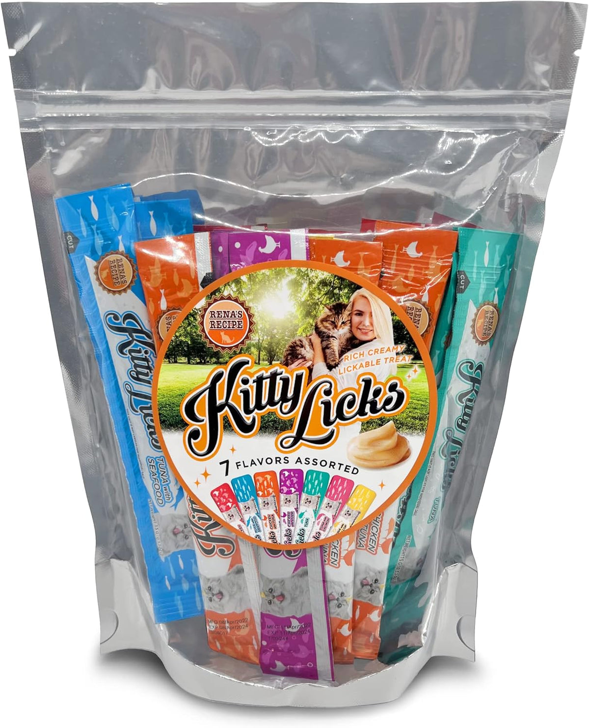 Kitty Licks Chicken and Tuna Varieties (28 Tubes) Chicken and Tuna Varieties 4 Tubes X 7 Flavors
