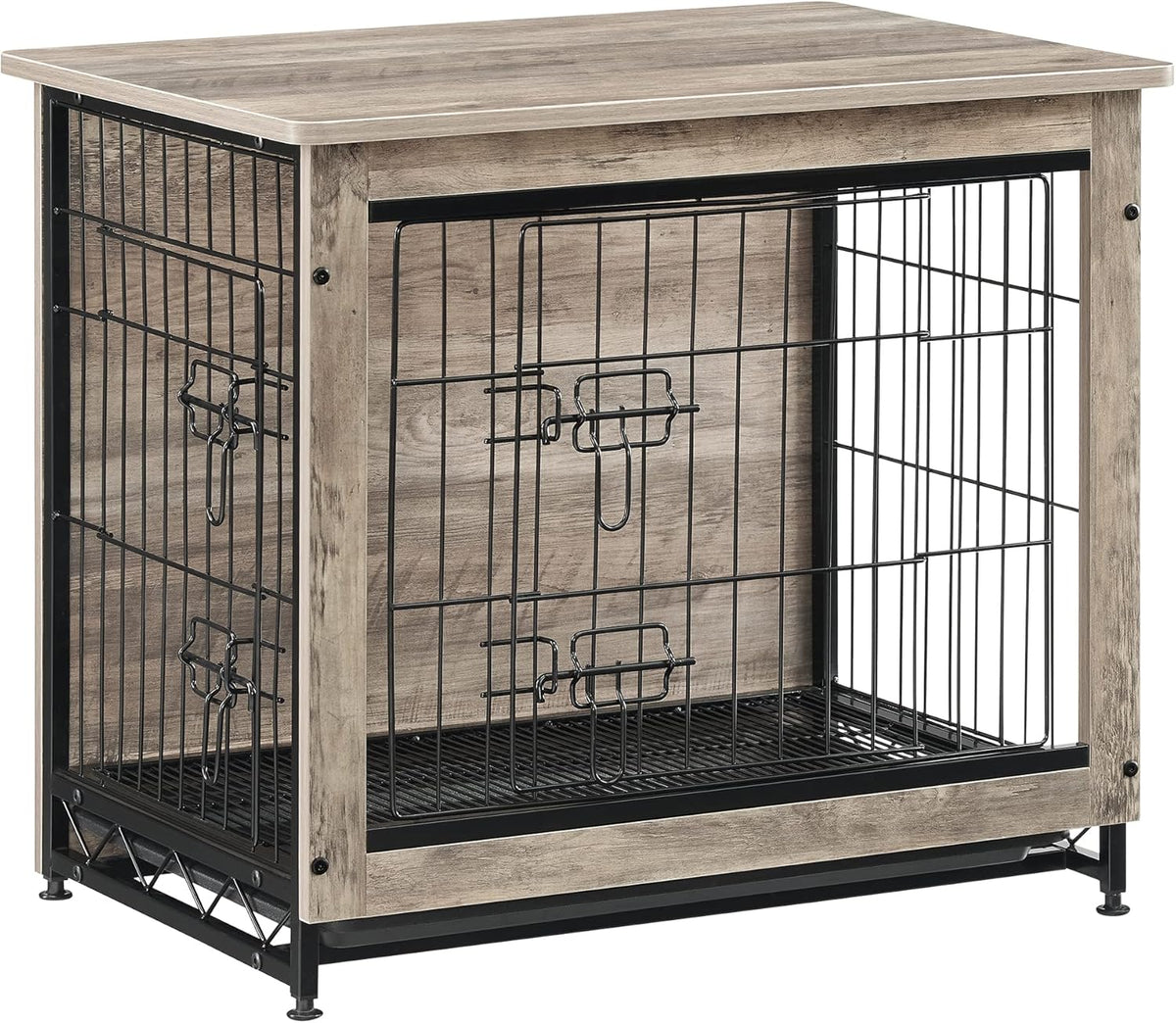 Feandrea Dog Crate Furniture, 27.2" Side End Table, Modern Kennel for Dogs Indoor up to 30 lb