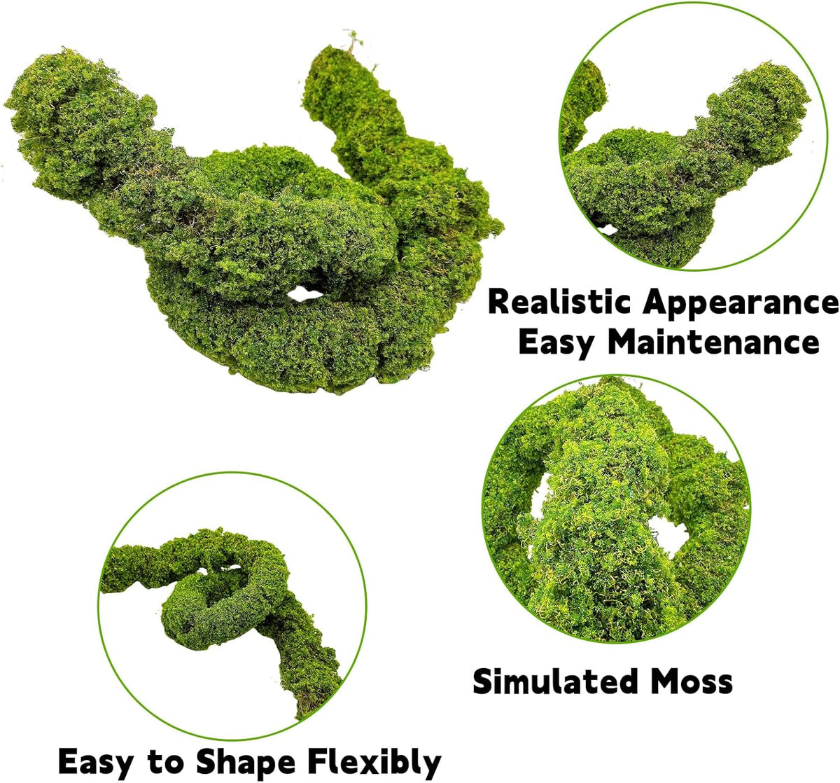 BNOSDM Reptile Plants,Flexible Rainforest Vines with Moss,Bendable Jungle Climbing Vines,Terrarium