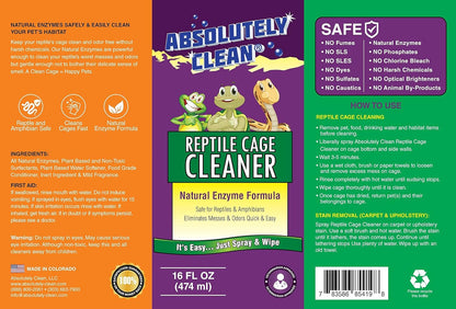 Absolutely Clean Amazing Reptile & Amphibian Terrarium Cleaner and Odor Eliminator - Just