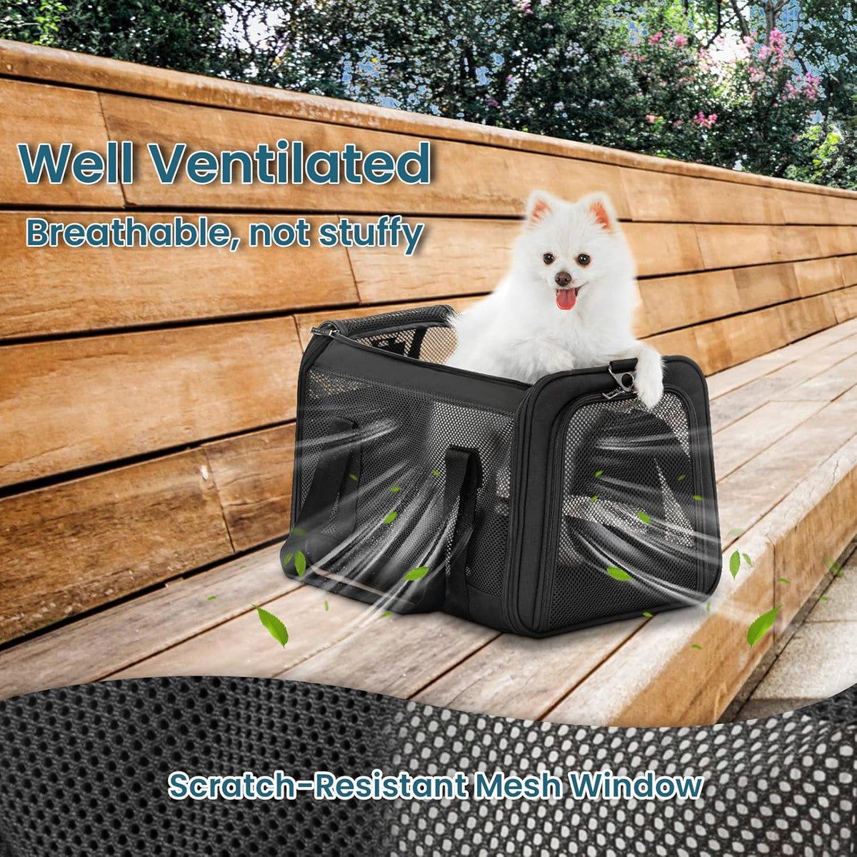 Petsfit Cat Carrier Dog Carrier, Large Capacity Lightweight Soft-Sided Pet Carrier for Travel, with