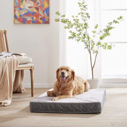 Orthopedic Memory Foam Dog Bed, Cooling Dog Beds Waterproof Pet Bed for Crate with Removable
