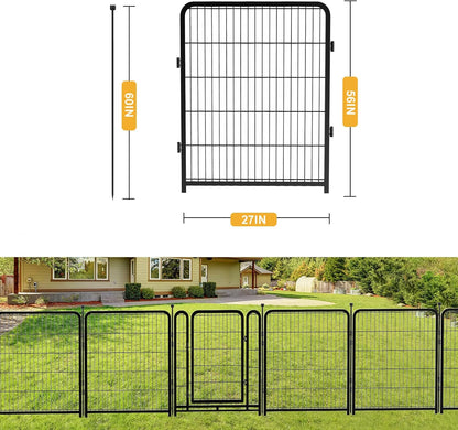 Doorless Dog Playpen 56inch 10 Panels, Dog Fence Outdoor for Yard, Garden Fence for Medium/Large