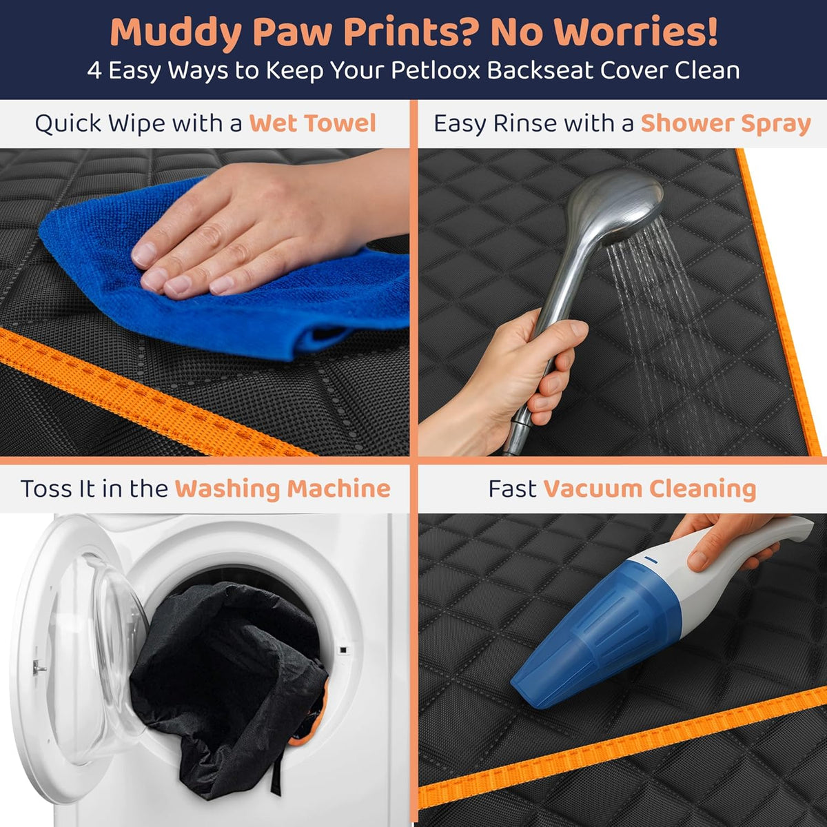 XL Dog Car Seat Cover for Back Seat, Waterproof Hammock for Car, SUV & Truck, Non-Slip Backseat