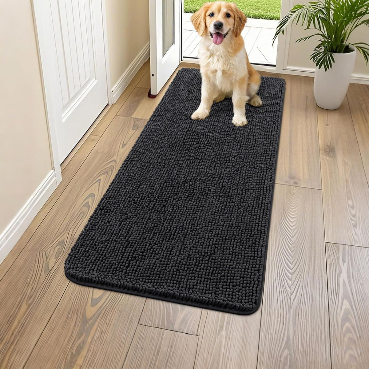 Smiry Dog Door Mat for Muddy Paws 47x24, Absorbs Moisture and Dirt Doormat, Non-Slip Washable Quick