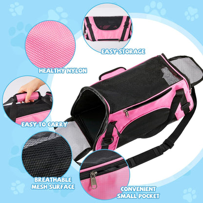 Sweetude 4 Pcs Cat Carrier Soft-Sided Pet Carrying Bag for Cat Under 13 Lbs, 16.9 x 11x 7.5 Inch