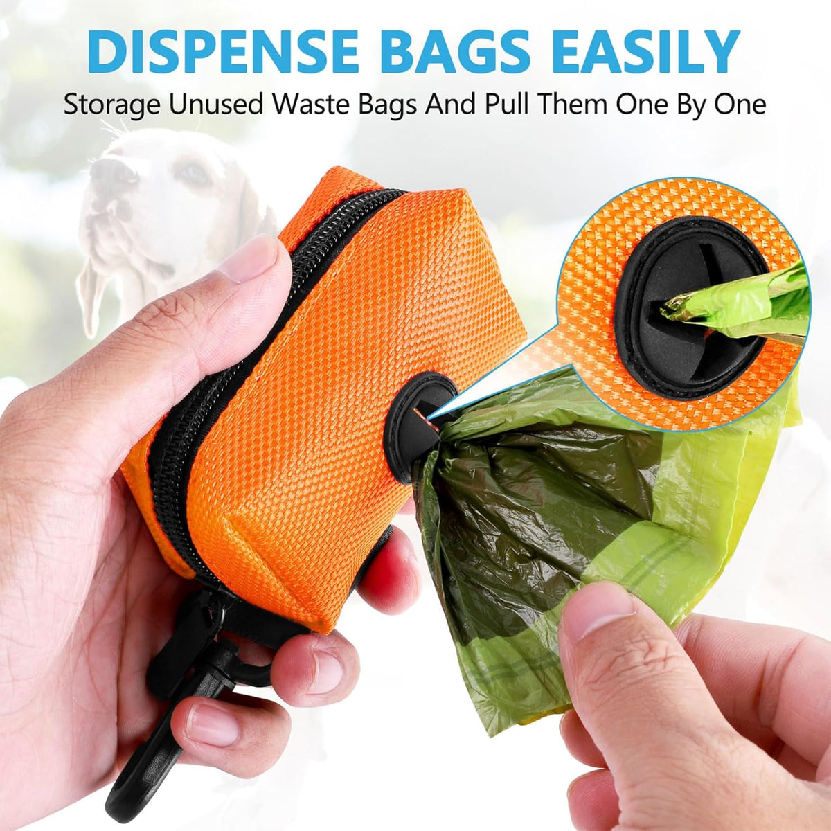 Dog Waste Bag Dispenser Pet Poop Bags Holder for Doggie Waste Bags Dispensers Soft Fabric Zipper