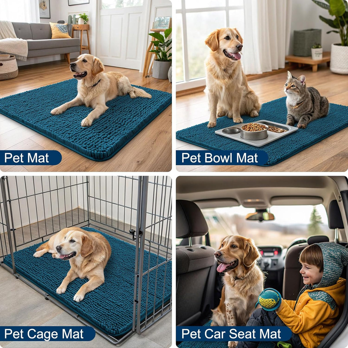 Smiry Dog Door Mat for Muddy Paws 24x16, Absorbs Moisture and Dirt Doormat, Non-Slip Washable Quick