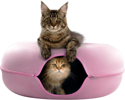 Cattasaurus Peekaboo Cat Cave for Multiple & Large Cats Up to 30-45 Lbs, Scratch Detachable &