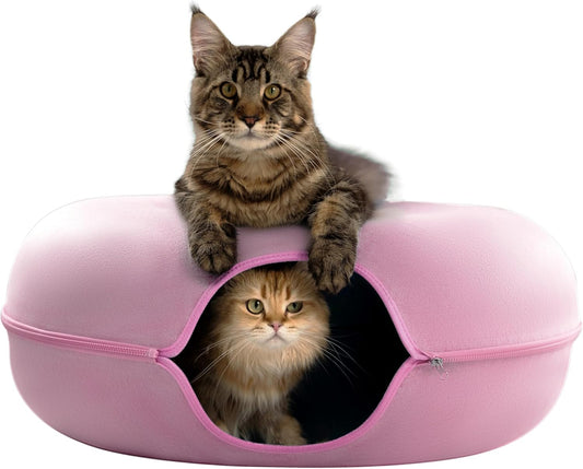 Cattasaurus Peekaboo Cat Cave for Multiple & Large Cats Up to 30-45 Lbs, Scratch Detachable &