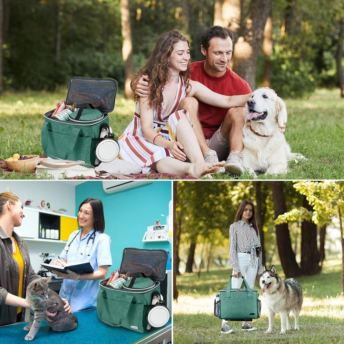 BAGLHER Dog Travel Bag Backpack Pet Supplies Backpack Pet Accessories Storage Bag 5-Piece Set with