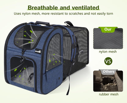 Pecute Pet Carrier Backpack, Dog Carrier Backpack, Expandable with Breathable Mesh for Small Dogs